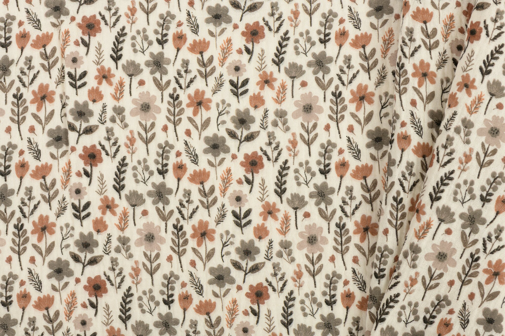 Hydrofiel Katoen Stof Herfstveld – Zacht, Ademend & Stijlvol