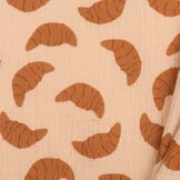 Hydrofiel Katoen Stof Croissants – Speels, Zacht & Ademend