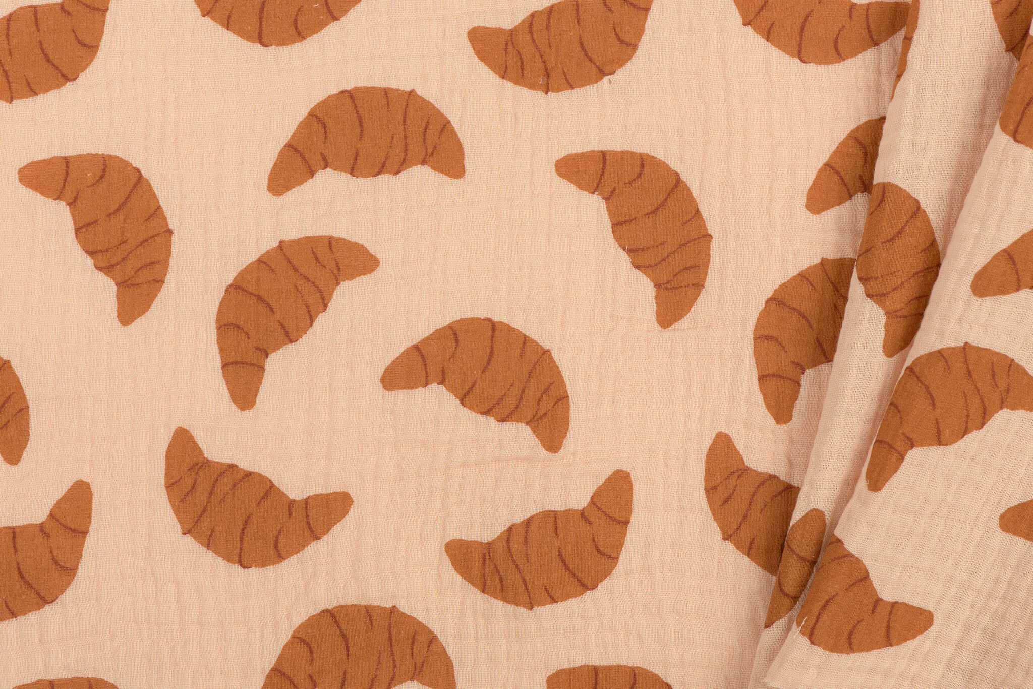 Hydrofiel Katoen Stof Croissants – Speels, Zacht & Ademend