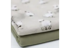 Jersey Katoen Digitale Print - Schapen Beige