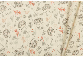 Hydrofiel Katoen Stof Herfst Egeltjes