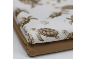 Jersey Katoen Digitale Print - Schildpadden Zee