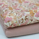 Rib Jersey Stof Pastel Weidebloem – Zacht & Comfortabel