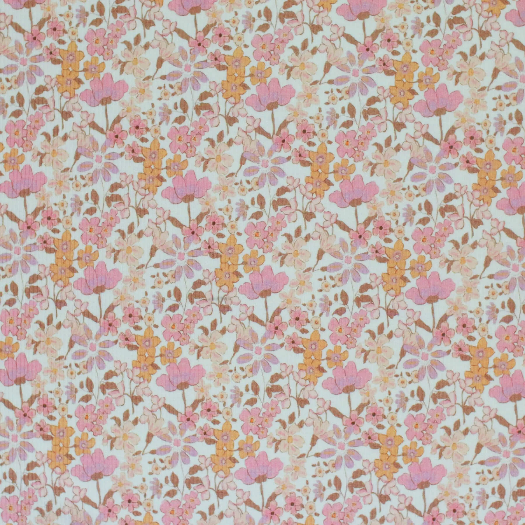 Rib Jersey Stof Pastel Weidebloem – Zacht & Comfortabel