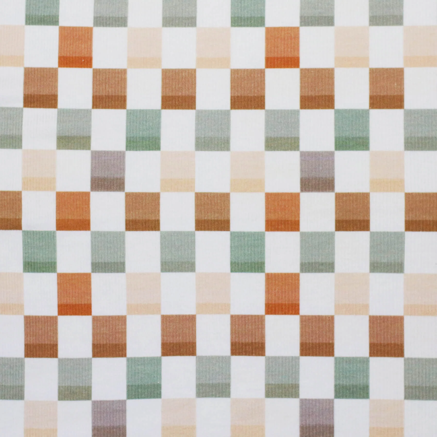 Rib Jersey Stof Blokken 25mm Olijf Bruin – Trendy & Rekbaar