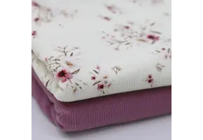 Rib Jersey Stof - Kersenbloesem Oud Lila