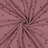 Hydrofiel Stof Kleine Hartjes Licht Lila – Zacht & Ademend