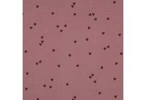 Hydrofiel Stof Kleine Hartjes - Licht Lila