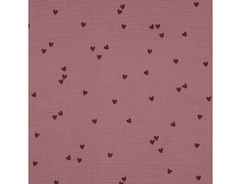 Hydrofiel Stof Kleine Hartjes - Licht Lila