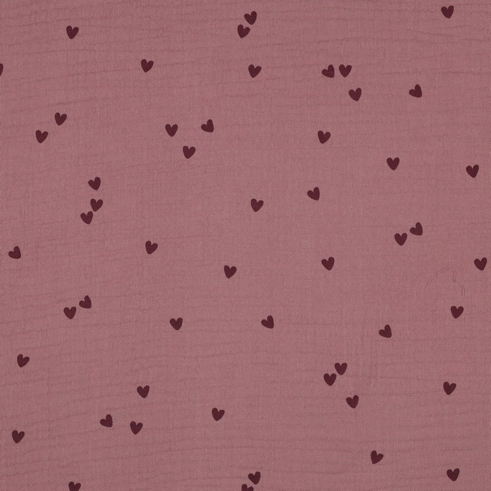 Hydrofiel Stof Kleine Hartjes Licht Lila – Zacht & Ademend