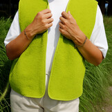 Teddy Fleece Doubleface Stof Oud Lime – Zacht, Warm & Dubbelzijdig