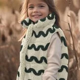 Teddy Stof Wave Print - Camel – Zacht, Warm & Opvallend