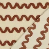 Teddy Stof Wave Print - Camel – Zacht, Warm & Opvallend