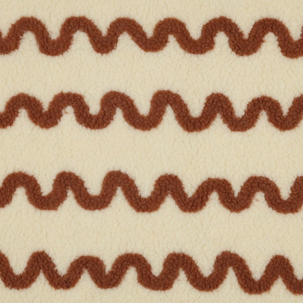 Teddy Stof Wave Print - Camel – Zacht, Warm & Opvallend