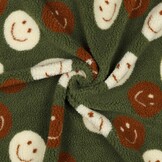 Teddy Stof Happy Faces - Groen – Zacht, Warm & Vrolijk