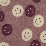 Teddy Stof Happy Faces - Mauve – Zacht, Warm & Vrolijk