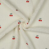 Teddy Stof Embroidery Kersjes – Ecru – Zacht, Warm & Speels