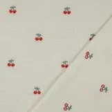 Teddy Stof Embroidery Kersjes – Ecru – Zacht, Warm & Speels