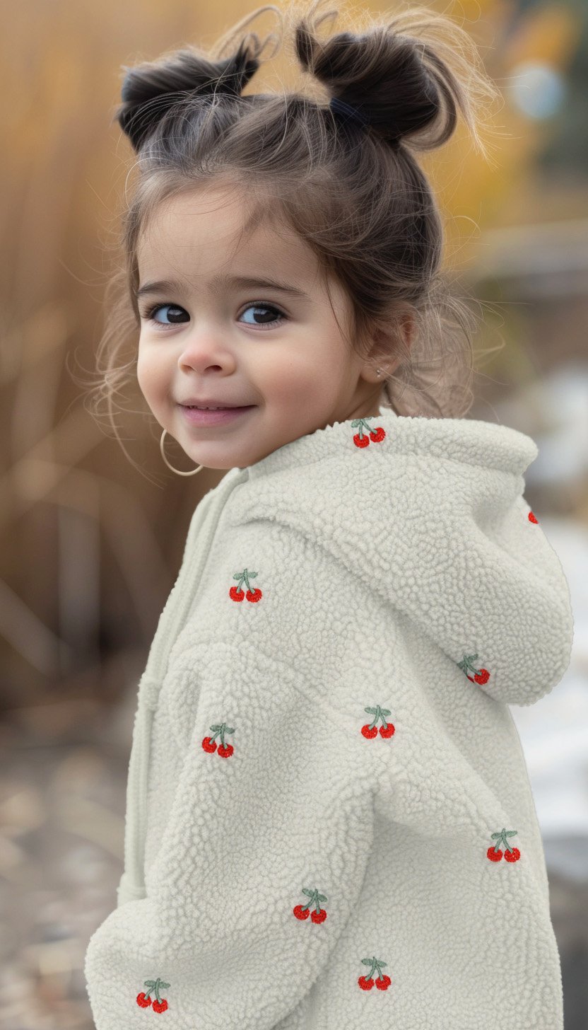 Teddy Stof Embroidery Kersjes – Ecru – Zacht, Warm & Speels