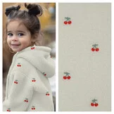 Teddy Stof Embroidery Kersjes – Ecru – Zacht, Warm & Speels