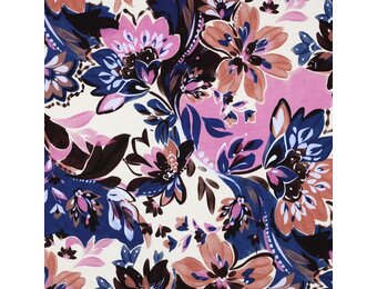 French Terry Stof Digitale Print Bloemen – Ecru