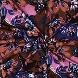 French Terry Bloemen Bruin – Warm, Zacht & Trendy