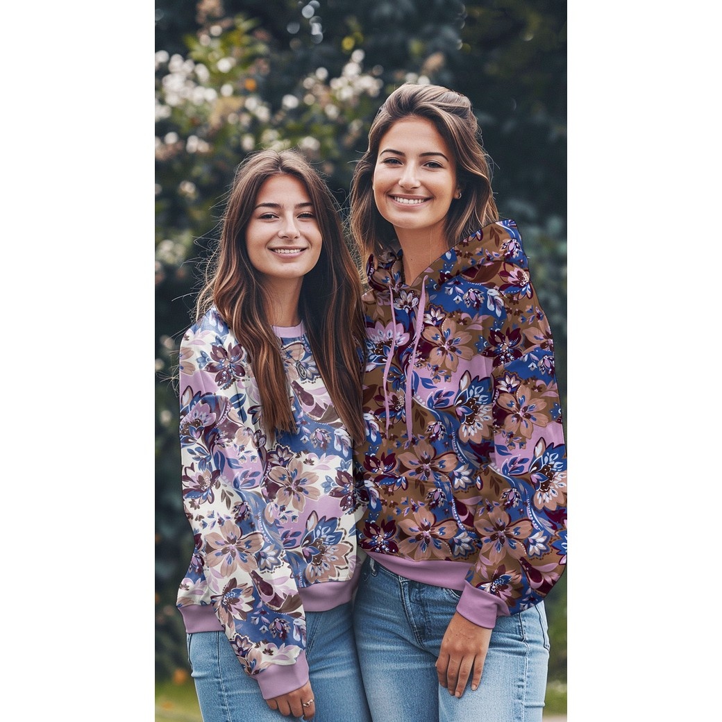 French Terry Bloemen Bruin – Warm, Zacht & Trendy