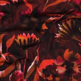 Jersey Katoen Bloemen Bordeaux – Zacht, Rekbaar & Ademend