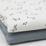 Rib Jersey Stof Onregelmatige Hondjes – Speels & Rekbaar