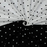 Katoen Poplin Mini Hartjes Wit – Zwart – Zacht & Ademend