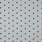 Katoen Poplin Mini Hartjes Wit – Zwart – Zacht & Ademend