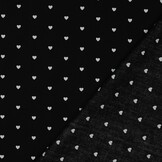 Katoen Poplin Mini Hartjes Zwart – Wit – Zacht & Ademend