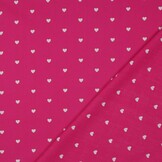 Katoen Poplin Mini Hartjes Fuchsia – Wit – Zacht & Ademend