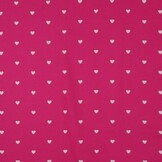 Katoen Poplin Mini Hartjes Fuchsia – Wit – Zacht & Ademend