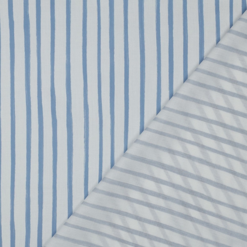 Katoen Poplin VIVE LA FRANCE Strepen – Zacht & Ademend