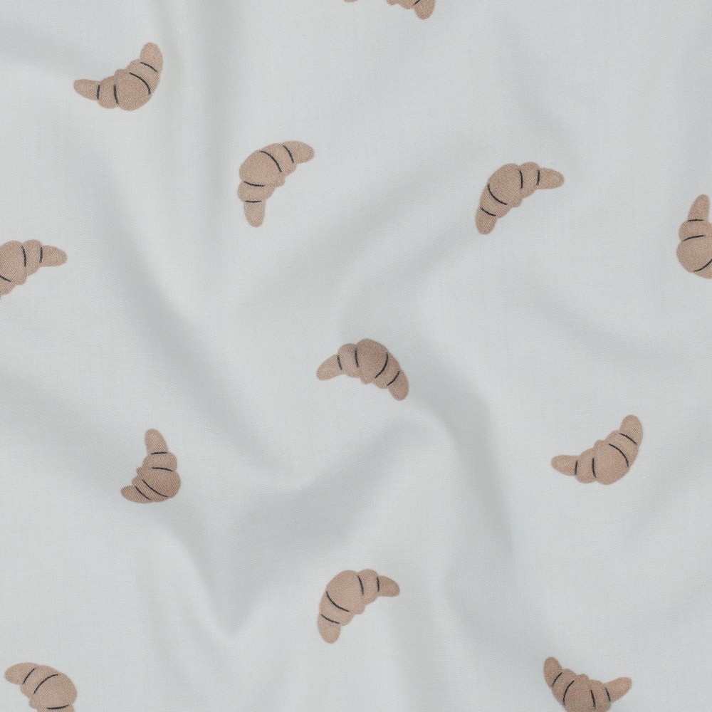 Katoen Poplin VIVE LA FRANCE Croissantjes – Zacht & Ademend