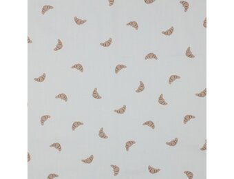 Katoen Poplin Stof – VIVE LA FRANCE – Croissantjes