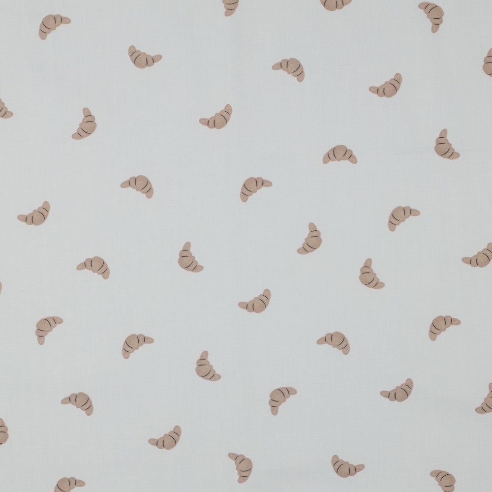 Katoen Poplin VIVE LA FRANCE Croissantjes – Zacht & Ademend