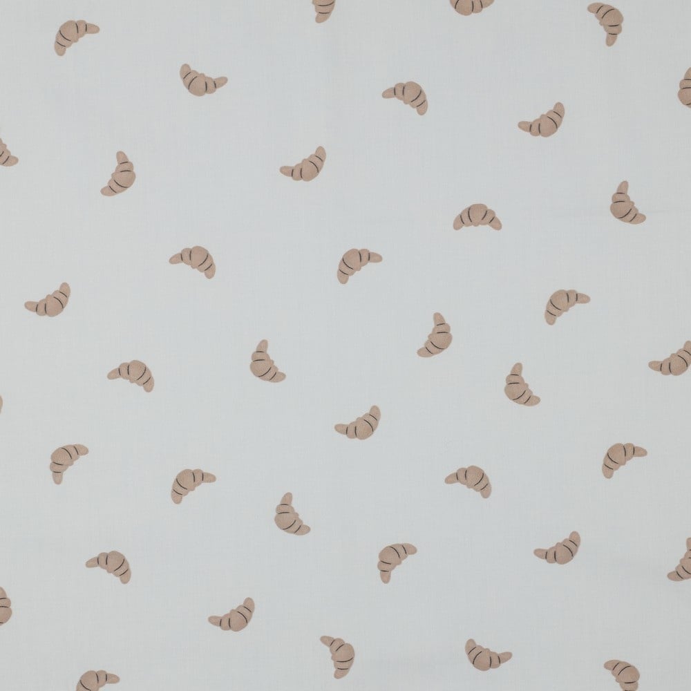 Katoen Poplin VIVE LA FRANCE Croissantjes – Zacht & Ademend