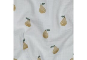 Hydrofiel Katoen Stof Digitale Print Peren – Wit