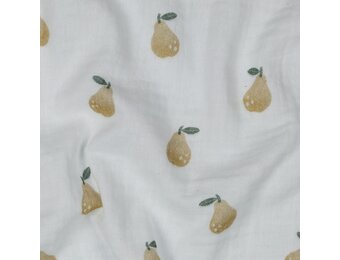 Hydrofiel Katoen Stof Digitale Print Peren – Wit