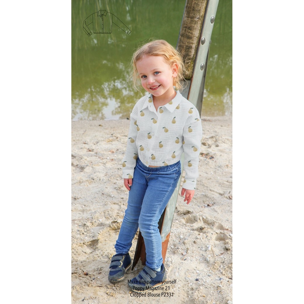 Hydrofiel Katoen Stof Digitale Print Peren – Wit – Zacht & Ademend