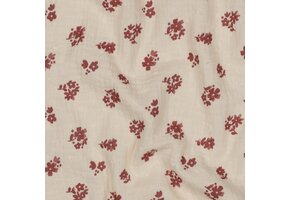 Hydrofiel Katoen Stof Dobby Bloemen – Perzik