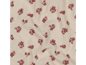 Hydrofiel Katoen Stof Dobby Bloemen – Perzik