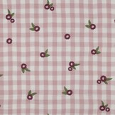 Hydrofiel Stof Ruiten Embroidery Bloemen Mauve – Zacht & Speels