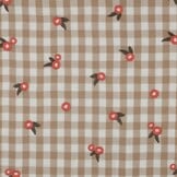 Hydrofiel Stof Ruiten Embroidery Bloemen Beige – Zacht & Speels