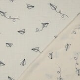 Hydrofiel Katoen Stof Embroidery Vliegtuigjes – Zacht & Ademend