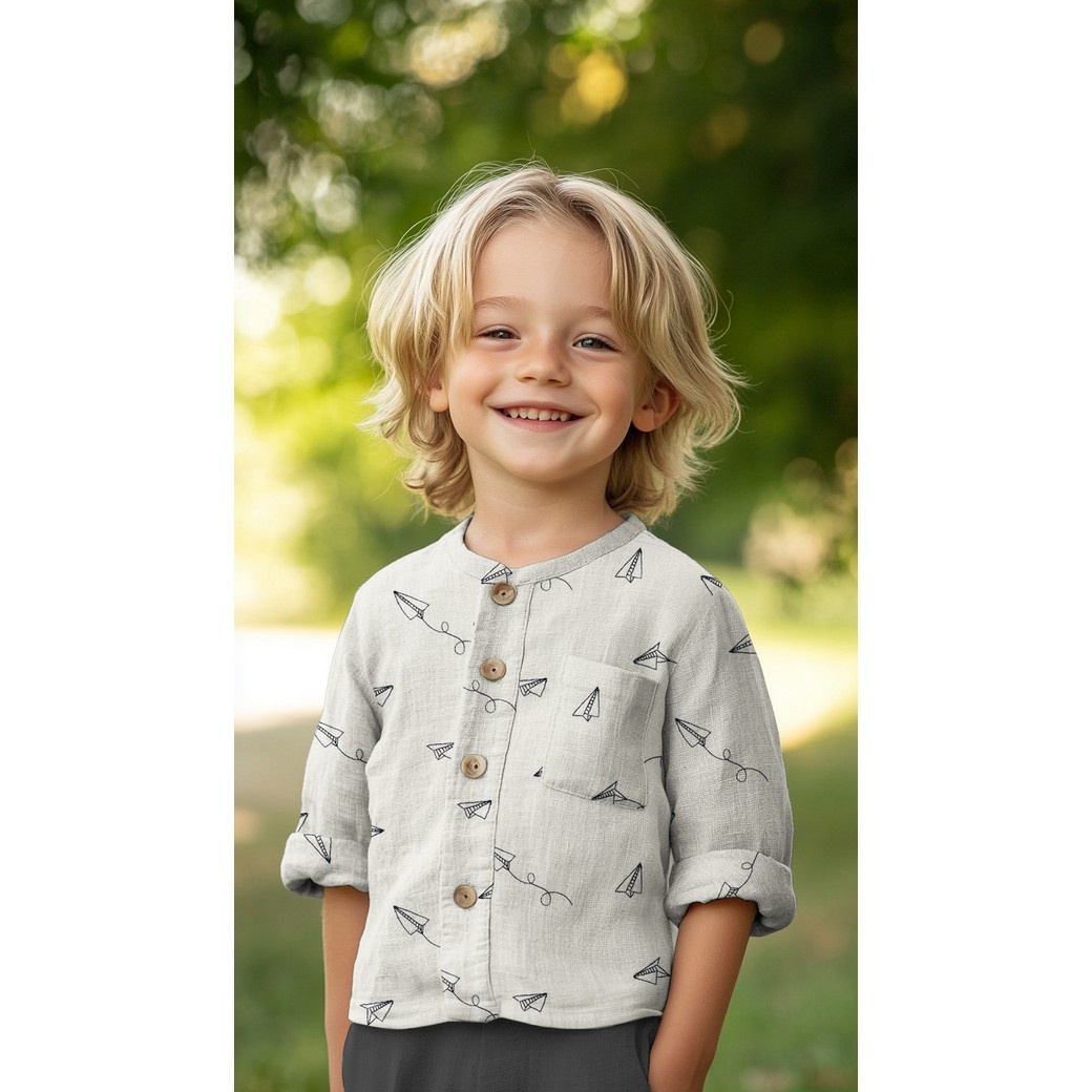 Hydrofiel Katoen Stof Embroidery Vliegtuigjes – Zacht & Ademend