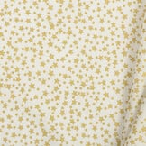 Katoen Kerststof Ecru – Gouden Sterren & Stippen