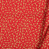 Katoen Kerststof Rood – Gouden Sterren & Stippen